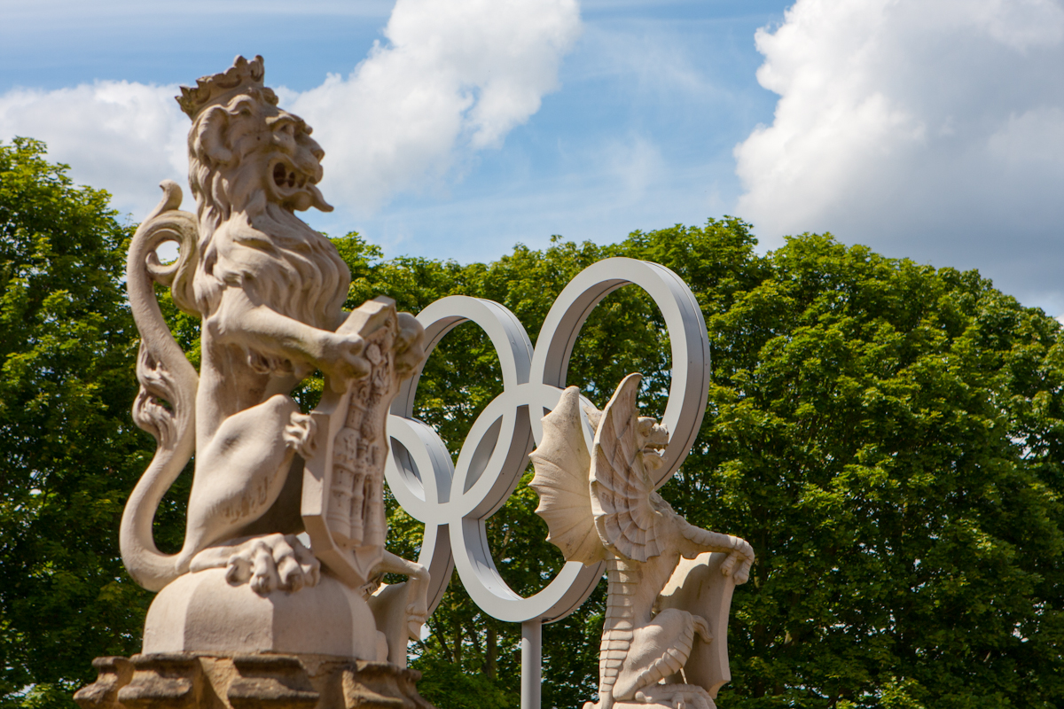 In front of Hampton Court Palace during Olympic Games 2012